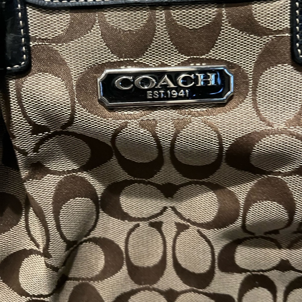 Black and Tan Signature Coach Purse